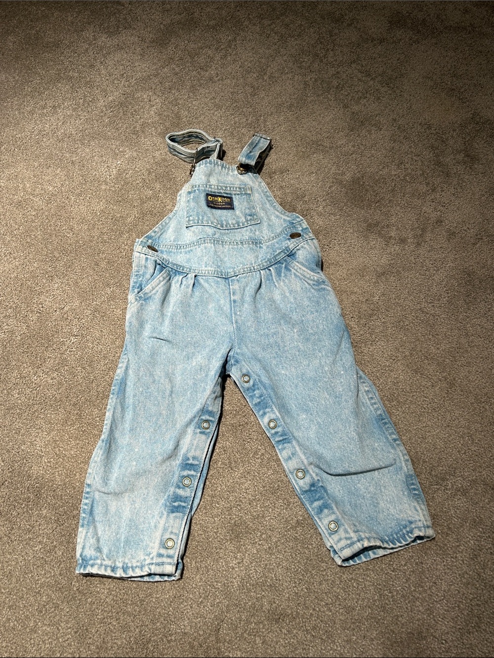 Vintage OshKosh Light Wash Denim Overalls - Baby/Toddler
